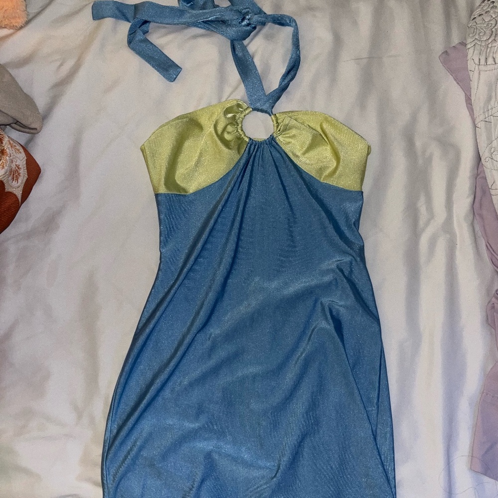 Split Color Cider Mini Dress